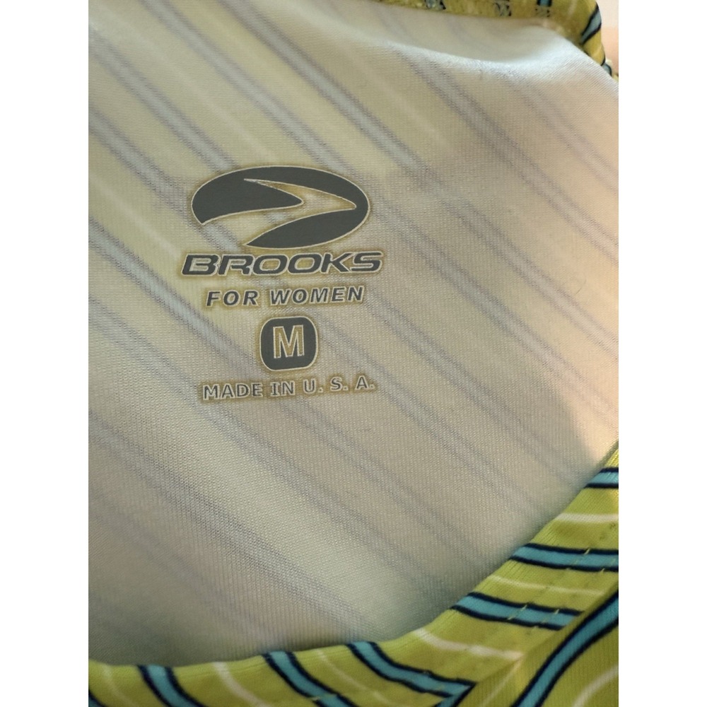 Brooks Green Stripe Running Tank Top Women's size Medium - Picture 6 of 8